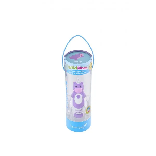 Електрична зубна щітка Sonic Toothbrush (0-10 років) - Бегемотик, (Brush-baby) — Photo 9