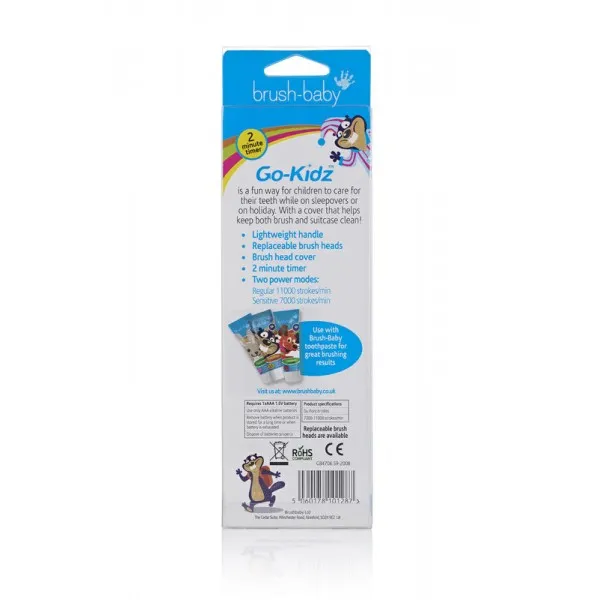 Електрична зубна щітка Go-Kidz Electric Travel Toothbrush - Blue, (Brush-baby) — Photo 9