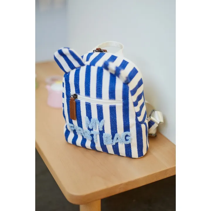Рюкзак дитячий Childhome My first bag stripes electric blue, арт. CWKIDBSTBL — Photo 19
