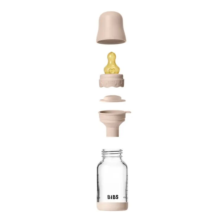 Скляна дитяча пляшечка BIBS Glass Boheme Baby Bottle Round Latex 1 pack 120 мл Slow Flow Ivory — Photo 10