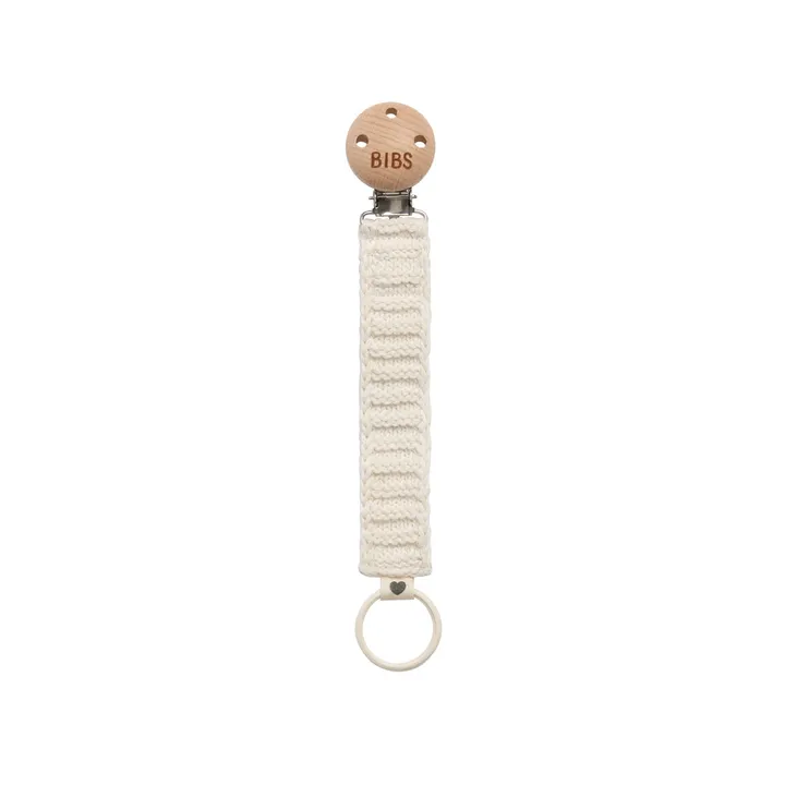 Тримач для пустушки в'язаний BIBS Pacifier Clip Knitted Ivory — Photo 4