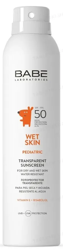 Дитячий Сонцезахисний BABE спрей прозорий водостійкий з матуючим ефектом SPF50+ PEDIATRIC