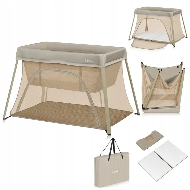 Ліжечко-манеж Lionelo ALICE BEIGE OLIVE — Photo 6