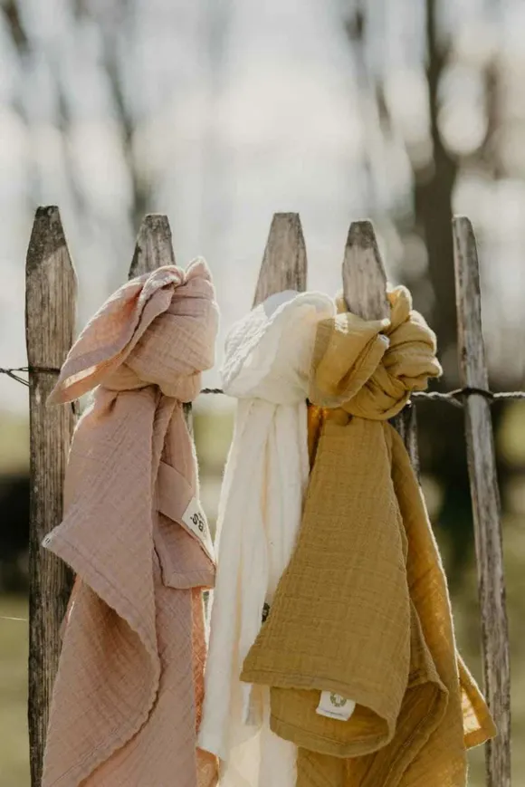 Муслінова тканина пелюшка BIBS Muslin Cloth 2 шт в упаковці 70*70 см Sand — Photo 27