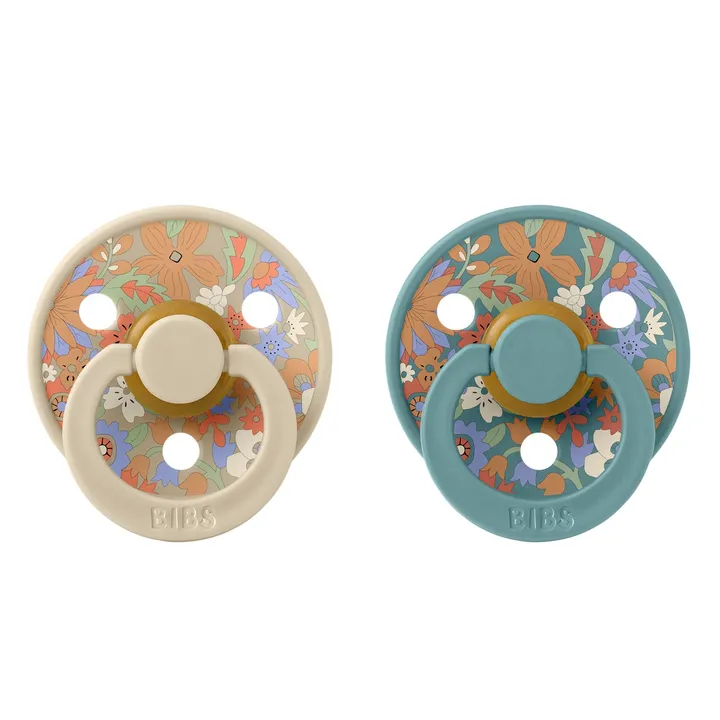 Пустушка BIBS x Liberty Colour Latex Round (кругла) June Blossom – Vanilla Hush Mix (2 в упаковці) 0-6 міс. — Photo 2