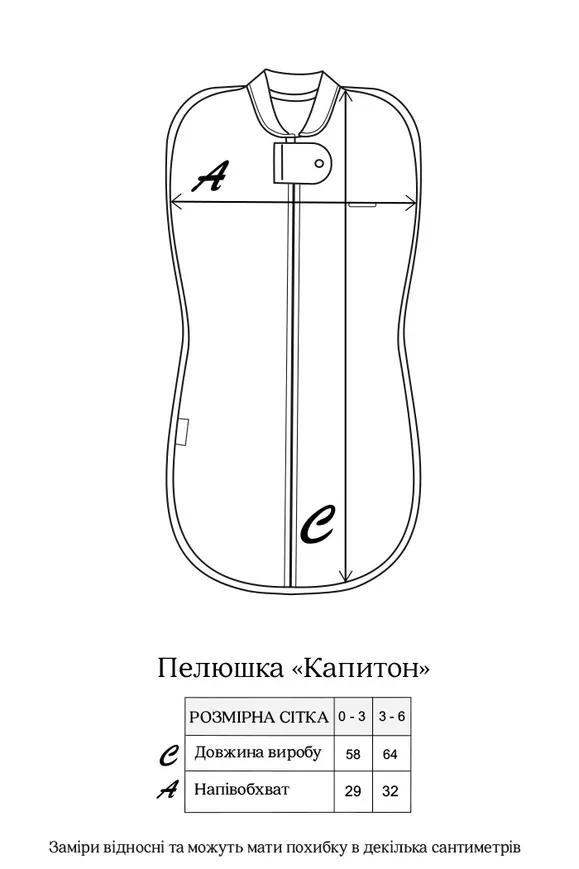Євро пелюшка на блискавці з шапочкою, "Капітоне" Молочна 0-3 міс. — Photo 11