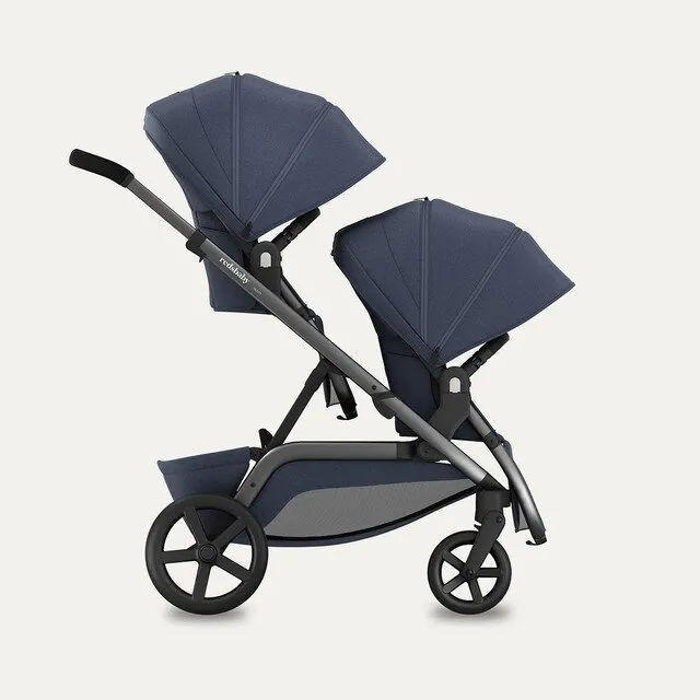 Дитячий візочок для двійні NUVO Pram Blue Slate — Photo 12