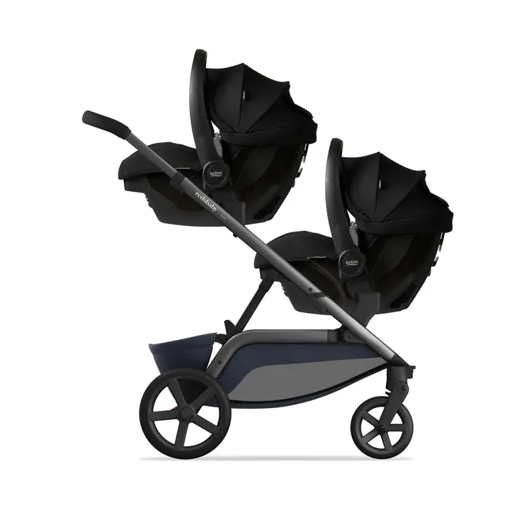 Дитячий візочок для двійні NUVO Pram Blue Slate — Photo 14