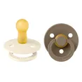 Соска пустушка BIBS Colour Latex Round (кругла) – Ivory/Dark Oak (2 в упаковці) 6-18 міс.