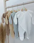 Чоловічок для немовля закритою ручкою в рубчик (White) 56р. — Photo 1