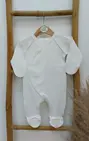 Чоловічок для немовля закритою ручкою в рубчик (White) 56р.