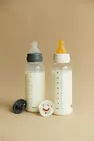 Скляна дитяча пляшечка BIBS Glass Baby Bottle Round Latex 1 pack 240 мл Medium Flow (середній потік) Sage — Photo 4