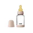 Скляна дитяча пляшечка BIBS Glass Baby Bottle Round Latex 1 pack 120 мл Slow Flow Blush