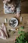 Набір для годування Elodie Details Silicone Plate Set Blue Garden Lt Placement — Photo 2