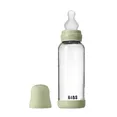 Скляна дитяча пляшечка BIBS Glass Baby Bottle Round Silicone 1 pack 240 мл Medium Flow (середній потік) Sage