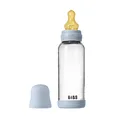Скляна дитяча пляшечка BIBS Glass Baby Bottle Round Latex 1 pack 240 мл Medium Flow (середній потік) Baby Blue