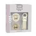 Подарунковий набір пустушки та тримач для соски BIBS Colour Pacifier &amp; Loop Clip Gift Set Latex – Ivory