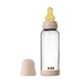 Скляна дитяча пляшечка BIBS Glass Baby Bottle Round Latex 1 pack 240 мл Medium Flow (середній потік) Blush