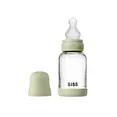 Скляна дитяча пляшечка BIBS Glass Baby Bottle Round Silicone 1 pack 120 мл Slow Flow Sage