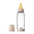 Скляна дитяча пляшечка BIBS Glass Boheme Baby Bottle Round Latex 1 pack 240 мл Medium Flow (середній потік) Blush