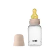 Дитяча пляшечка BIBS Baby Bottle Round Latex 150 мл Slow Flow (повільний потік) Blush