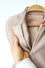 Утеплена євро пелюшка на блискавці з шапочкою "Cozy", Мокко 0-3 міс. — Photo 4