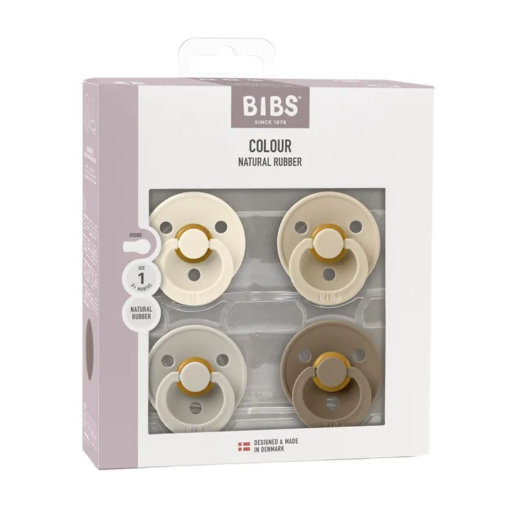 Соски пустушки BIBS Colour Latex Round (круглі) 4 PACK – Ivory/Sand/Vanilla/Dark Oak 0-6 міс. — Photo 7