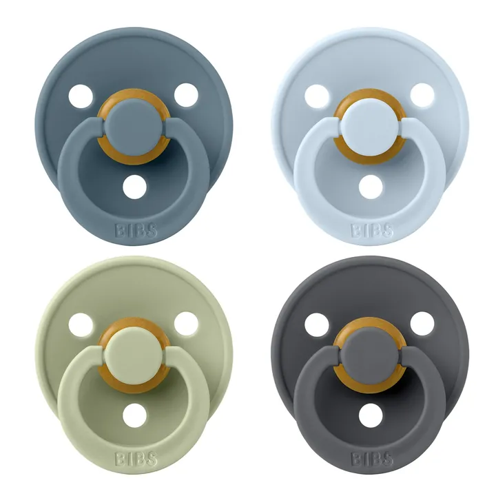 Соски пустушки BIBS Colour Latex Round (круглі) 4 PACK – Petrol/Sage/Baby Blue/Iron 6-18 міс. — Photo 7