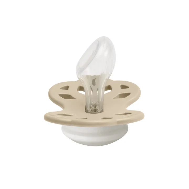 Соска пустушка BIBS Infinity Silicone Anatomical (анатомічна) – Vanilla GLOW (світиться в темряві) 6міс.+ — Photo 4
