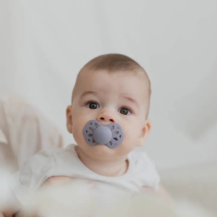 Соска пустушка BIBS Infinity Silicone Anatomical (анатомічна) – Fossil Grey 6-18 міс. — Photo 4