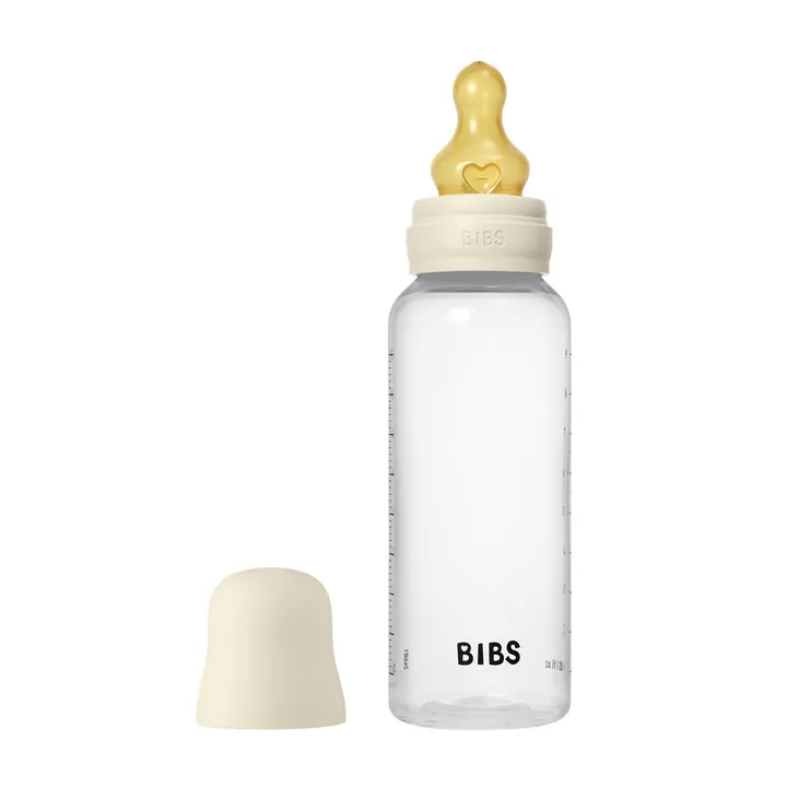 Дитяча пляшечка BIBS Baby Bottle Round Latex 270 мл Medium Flow (середній поток) Ivory — Photo 5