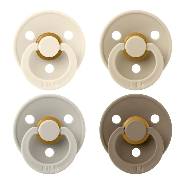 Соски пустушки BIBS Colour Latex Round (круглі) 4 PACK – Ivory/Sand/Vanilla/Dark Oak 0-6 міс. — Photo 6