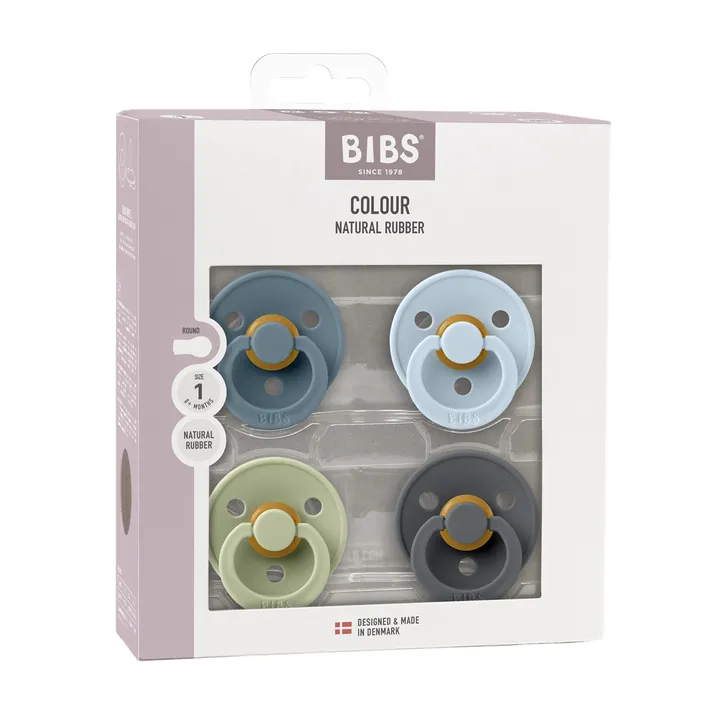 Соски пустушки BIBS Colour Latex Round (круглі) 4 PACK – Petrol/Sage/Baby Blue/Iron 6-18 міс. — Photo 8