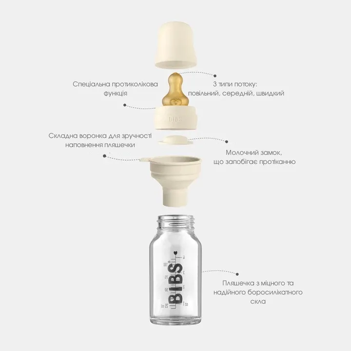 Дитяча пляшечка BIBS Baby Bottle Round Silicone 150 мл Slow Flow (повільний поток) Blush — Photo 6