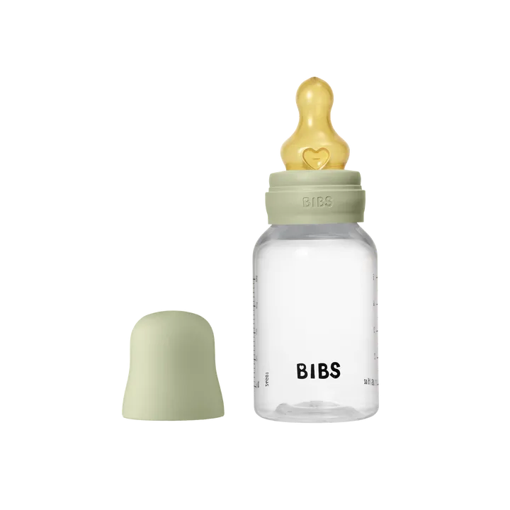 Дитяча пляшечка BIBS Baby Bottle Round Latex 150 мл Slow Flow (повільний поток) Sage — Photo 8