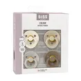 Соски пустушки BIBS Colour Latex Round (круглі) 4 PACK – Ivory/Sand/Vanilla/Dark Oak 0-6 міс. — Photo 1