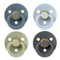 Соски пустушки BIBS Colour Latex Round (круглі) 4 PACK – Petrol/Sage/Baby Blue/Iron 6-18 міс.