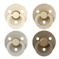 Соски пустушки BIBS Colour Latex Round (круглі) 4 PACK – Ivory/Sand/Vanilla/Dark Oak 0-6 міс.