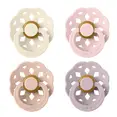 Соски пустушки BIBS Boheme Latex Round (круглі) 4 PACK – Ivory/Blush/Blossom/Dusky Lilac 0-6 міс.